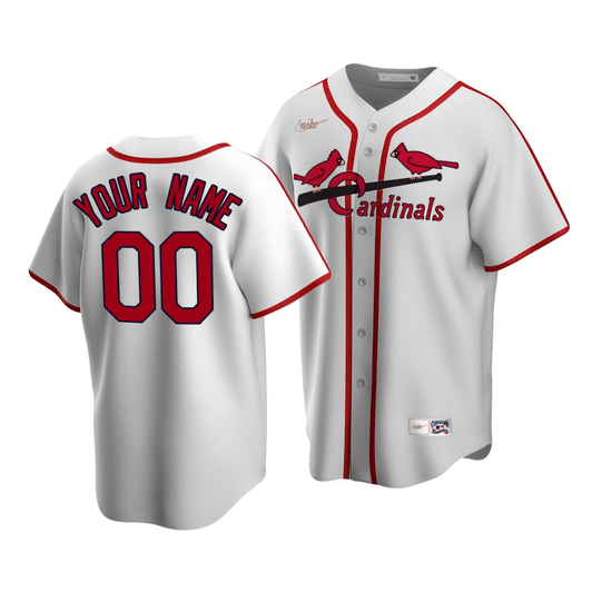 Men'S St. Louis Cardinals Custom #00 Cooperstown Collection White Home Jersey