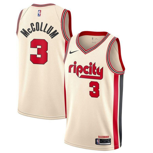 C.J. Mccollum Portland Trail Blazers 2020 Finished City Edition Jersey Cream