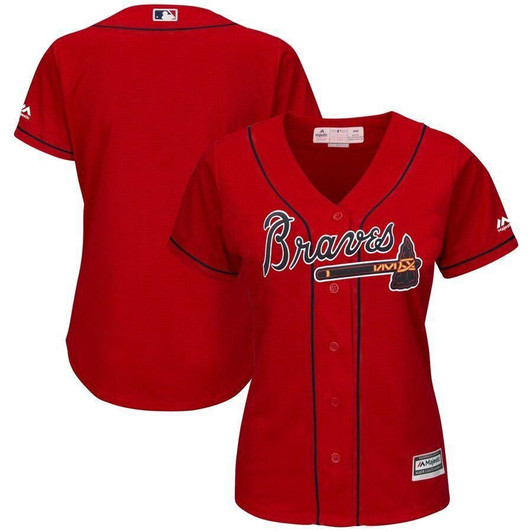 Atlanta Braves Majestic 2019 Alternate Cool Base Team Jersey Scarlet 2019