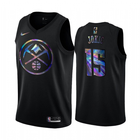 Nuggets Nikola Jokic Iridescent Hwc Collection Black Jersey