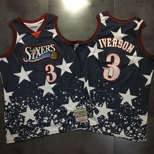 Philadelphia 76Ers Allen Iverson 3 Nba Classic Black Jersey