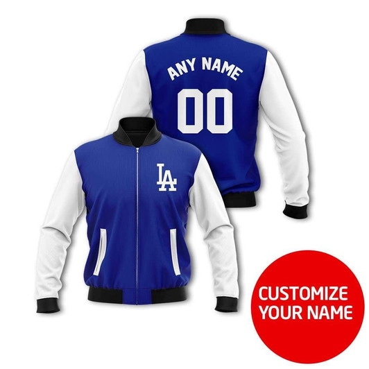 Los Angeles Dodgers Baseball Team Blue Custom Number Name Gift For Dodgers And Baseball Fans Fans Bomber Jacket