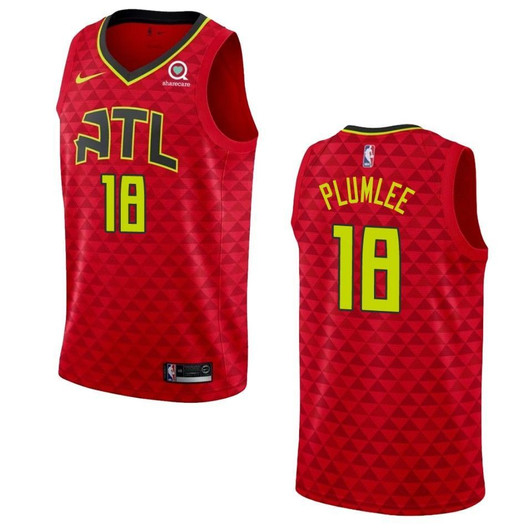 Atlanta Hawks 18 Miles Plumlee Statement Swingman Red 3D Jersey