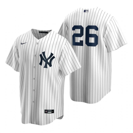Mens New York Yankees #26 Jd Lemahieu 2020 Home White Navy Jersey Gift For Yankees Fans