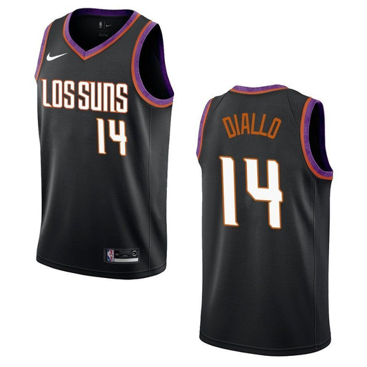 2021 20 Phoenix Suns 14 Cheick Diallo City Swingman Black 3D Jersey