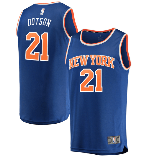 Damyean Dotson New York Knicks Fanatics Branded Fast Break Road Replica Player Royal Icon Edition 3D Jersey