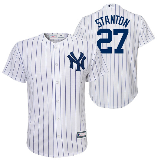 Majestic Giancarlo Stanton White New York Yankees Cool Base Replica Player Jersey