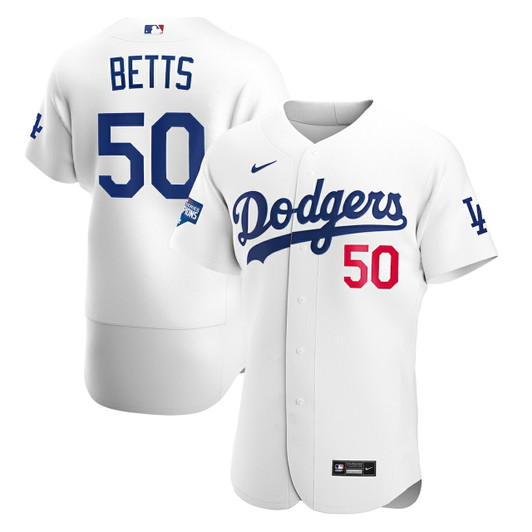 MenS Los Angeles Dodgers Mookie Betts White 2020 World Series Champions Home Player Baseball Jersey Mlb Baseball Jersey452