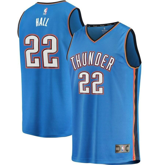 Devon Hall Oklahoma City Thunder Fanatics Branded Fast Break Player Icon Edition Blue 3D Jersey
