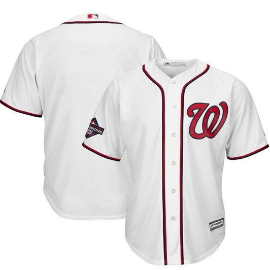 Washington Nationals Majestic 2019 World Series Champions Home Cool Base Patch Jersey White