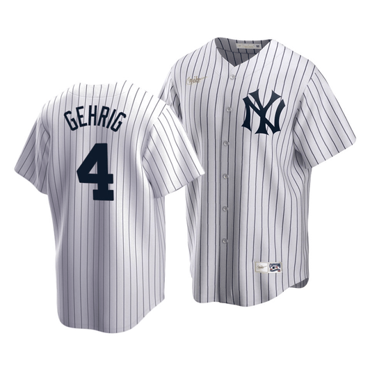 Men'S New York Yankees Lou Gehrig #4 Cooperstown Collection White Home Jersey