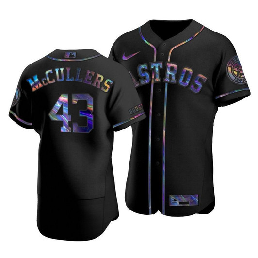 Men'S Houston Astros Lance Mccullers #43 Iridescent Logo Holographic Limited  Jersey Black