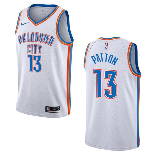 Oklahoma City Thunder 13 Justin Patton Association Swingman White 3D Jersey