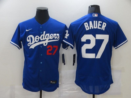 27 Los Angeles Dodgers Trevor Bauer Blue Jersey