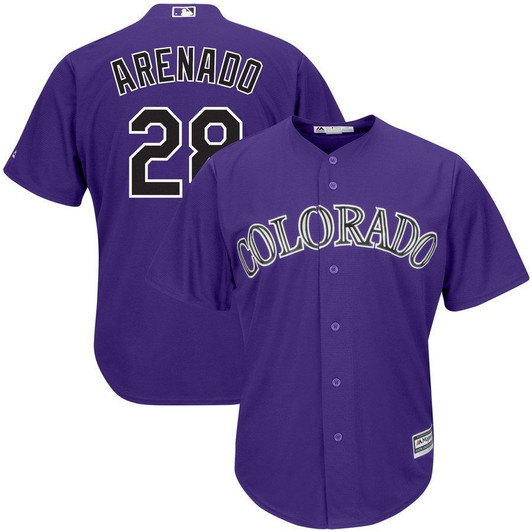 Nolan Arenado Colorado Rockies Majestic Alternate Official Cool Base Player Jersey Purple 2019