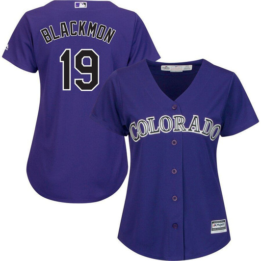Charlie Blackmon Colorado Rockies Majestic Womens Cool Base Player Jersey Purple 2019