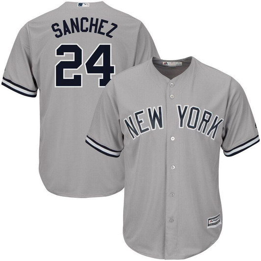 Gary Sanchez New York Yankees Majestic Road Official Cool Base Player Jersey Gray 2019