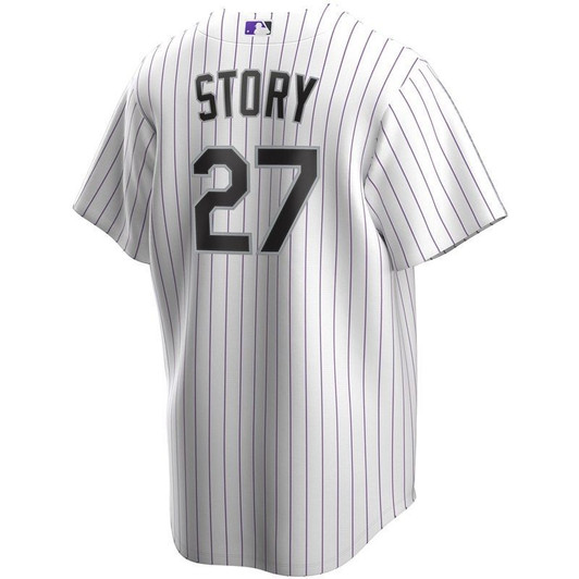 Colorado Rockies Trevor Story #27 2020 Mlb White Stripe Lines Jersey