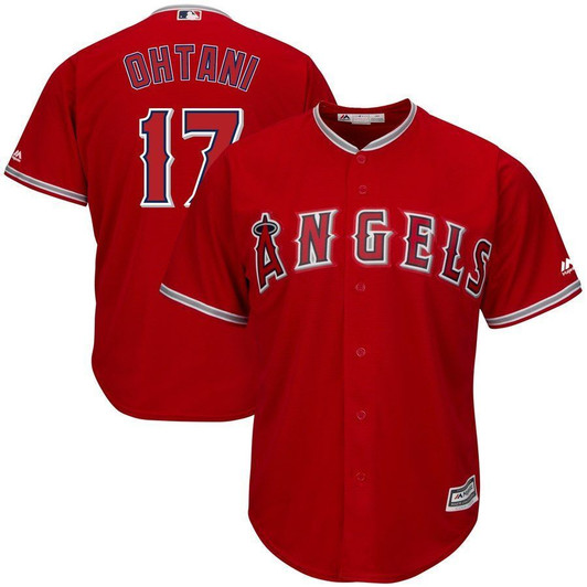 Shohei Ohtani Los Angeles Angels Majestic Alternate Official Cool Base Player Jersey Scarlet 2019