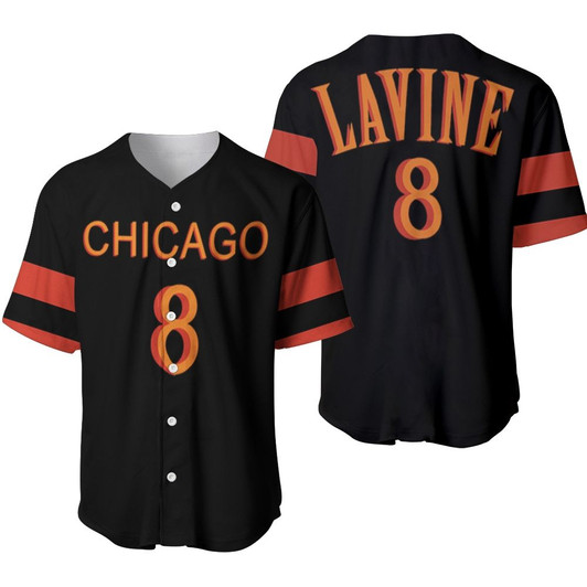 Chicago Bulls Zach Lavine 8 2020 Nba Black Jersey Baseball Jersey