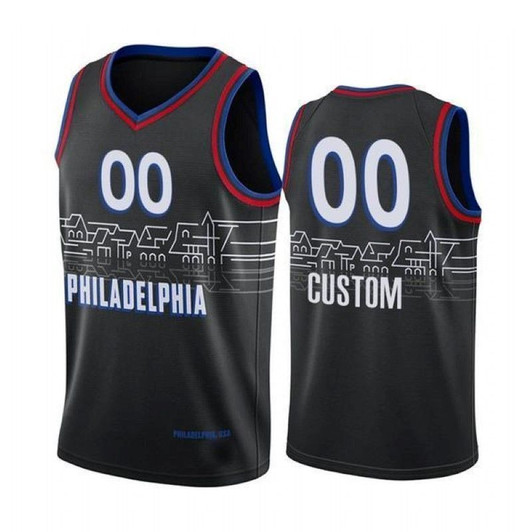 Philadelphia 76Ers Nba 2021 New Arrival Personalized Name Black Jersey