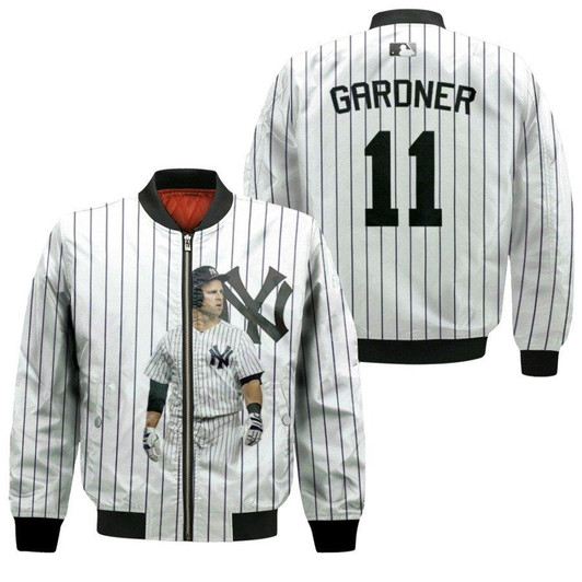 New York Yankees Brett Gardner 11 NBA Legends White 2019 3D Allover Designed Gift For Yankees Fans Bomber Jacket