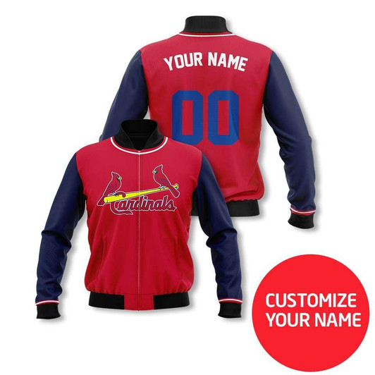 St. Louis Cardinals #00 Personalized Red Jersey Style Gift With Custom Number Name For Cardinals Fans Bomber Jacket