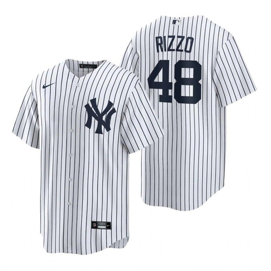 Mens New York Yankees #48 Anthony Rizzo 2020 Home White Jersey Gift For Yankees Fans