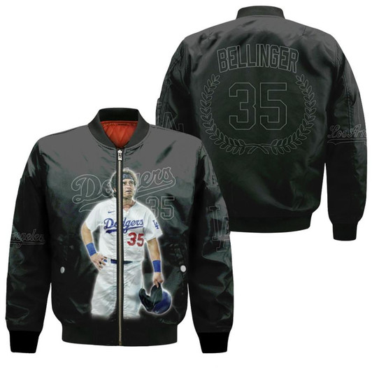 Los Angeles Dodgers Cody Bellinger 35 MLB 2020 MLB Basketball Team Black 3D Designed Allover Gift For Dodgers Fans Bomber Jacket