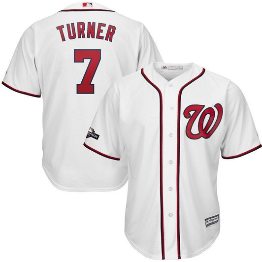 Trea Turner Washington Nationals Majestic 2021 Postseason Official Cool Base Player Jersey Jersey White