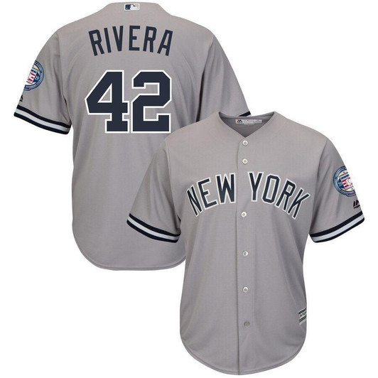 Mariano Rivera New York Yankees Majestic 2019 Hall Of Fame Patch Cool Base Player Jersey Gray 2019