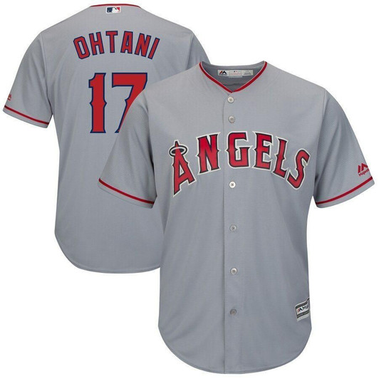 Shohei Ohtani Los Angeles Angels Majestic Cool Base Player Jersey Gray 2019