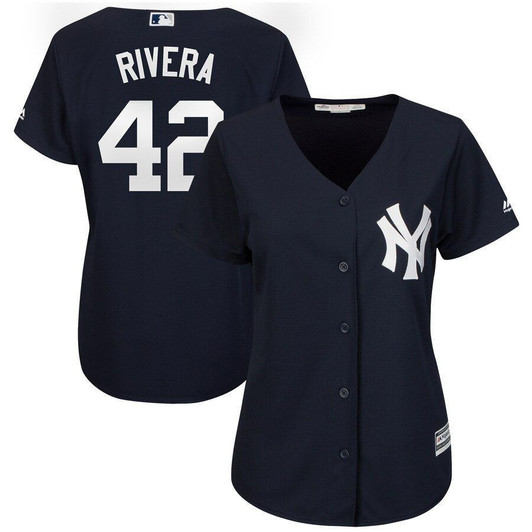New York Yankees Mariano Rivera Majestic Womens 2021 Hall Of Fame Cool Base Player Jersey Jersey Navy 2021
