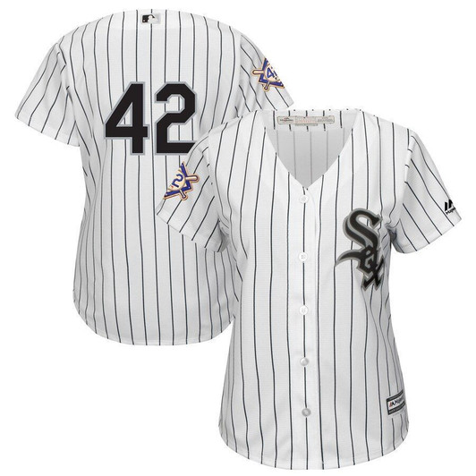 Chicago White Sox Majestic Womens 2019 Jackie Robinson Day Official Cool Base Jersey White 2019