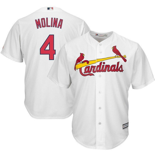 Yadier Molina St. Louis Cardinals Majestic Cool Base Player Jersey White 2019
