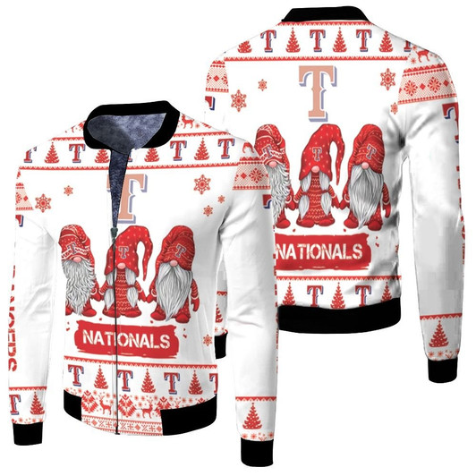 Christmas Gnomes Texas Rangers Ugly Sweatshirt Christmas 3D Fleece Bomber Jacket