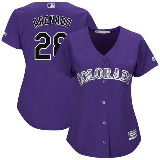 Nolan Arenado Colorado Rockies Majestic Womens Alternate Cool Base Player Jersey Purple 2019