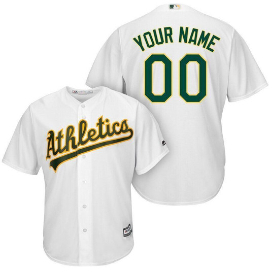 Oakland Athletics Majestic Cool Base Custom Jersey White 2019