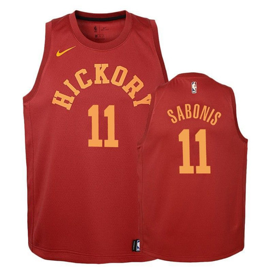 Pacers Domantas Sabonis #11 Hardwood Classics Red Jersey