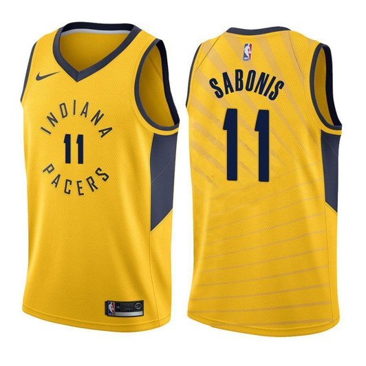 Men'S Pacers Male Domantas Sabonis #11 Statet Gold Jersey
