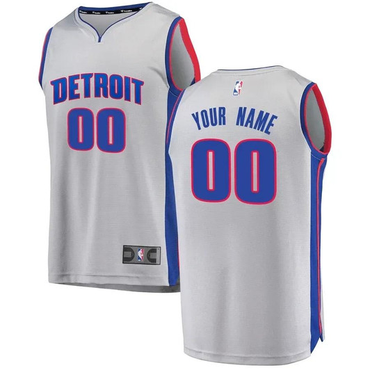 Detroit Pistons Fast Break Custom Replica Jersey Gray - Statement Edition