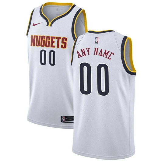 Denver Nuggets Nike Replica Replica Replica Swingman Custom Jersey - Association Edition - White