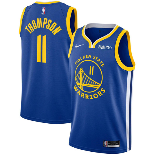 Men'S Nike Replica Replica Replica Klay Thompson Royal Golden State Warriors 2020/21 Swingman Badge Jersey – Icon Edition