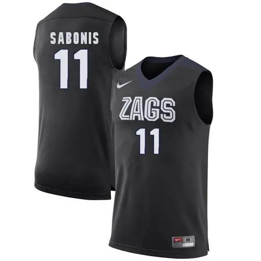 Unisex Gonzaga Bulldogs Black Domantas Sabonis   College Basketball Jersey