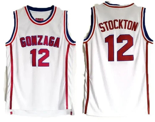 Unisex Gonzaga Bulldogs White John Stockton   College Basketball Jersey