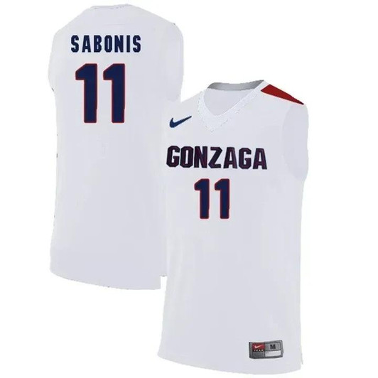 Unisex Gonzaga Bulldogs White Domantas Sabonis   College Basketball Jersey