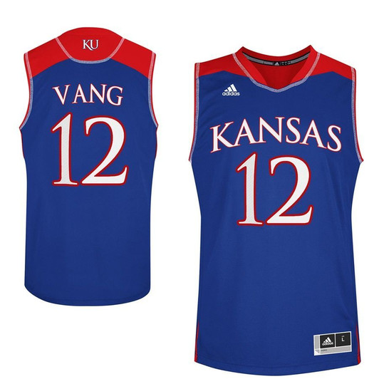 Unisex Kansas Jayhawks Royal Tucker Vang College Basketball Jersey