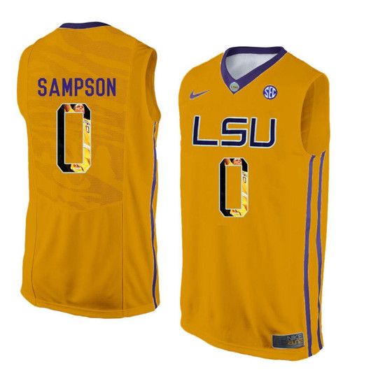 Unisex Lsu Tigers Gold Brandon Sampson College Basketball Jersey