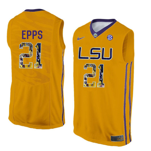 Unisex Lsu Tigers Gold Aaron Epps College Basketball Jersey