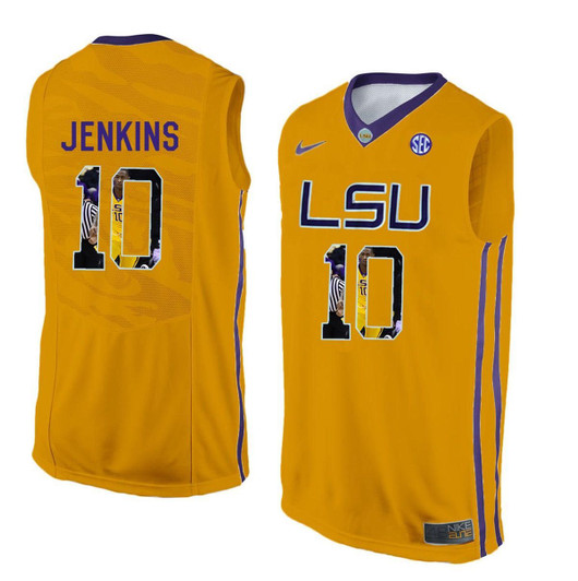 Unisex Lsu Tigers Gold Branden Jenkins College Basketball Jersey